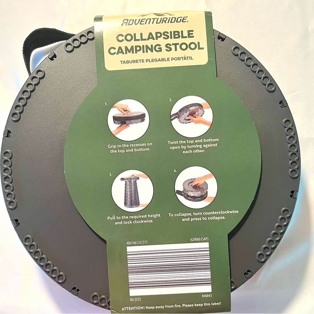 ADVENTURIDGE Collapisble Outdoor Camping Stool - New - Picture 2 of 3